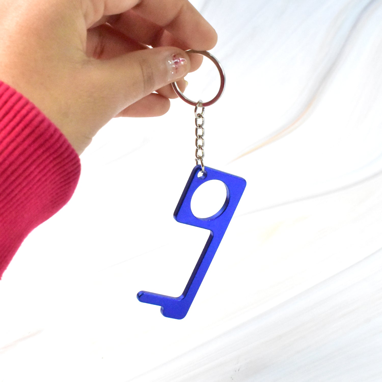 Metal Key Shape Keychain Door Opener Tool (1 Pc) Metal Key Shape Keychain Door Opener Tool (1 Pc)